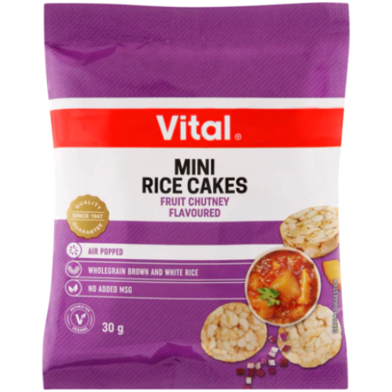 VITAL MINI RICE CAKES FRUIT CHUTNEY 30GR