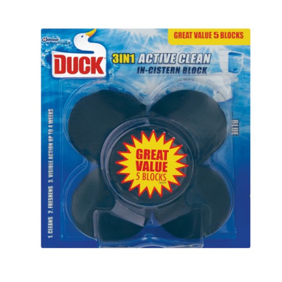 DUCK BLOCK ACTIVE CLEAN 3IN1 BLUE 5EA