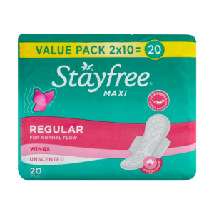 STAYFREE PADS MAXI THICK REG UNSCE 20EA