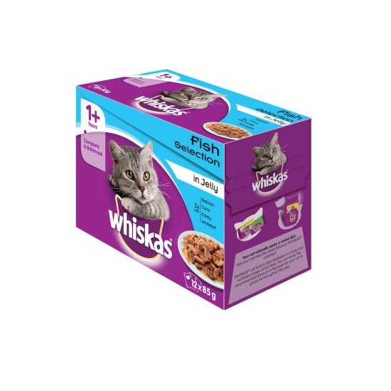 WHISKAS MULTIPK C/F FISH IN JELL 12X85GR