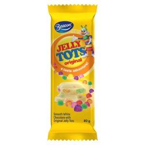 JELLY TOTS WHT CHOC POPP CANDY SLAB 80GR