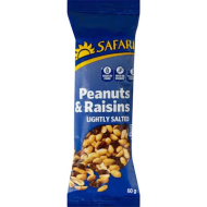 SAFARI PEANUTS&RAISINS LIGHTLY SALT 60GR