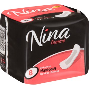 NINA FEMME MAXI PADS N/WINGS SC 8EA