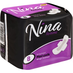 NINA FEMME MAXI PADS WINGS SCENTED 8EA