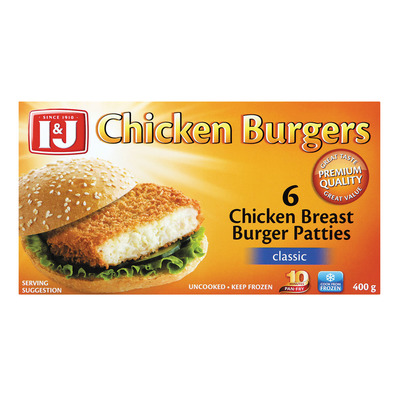 I&J CHICKEN BURGER 400GR